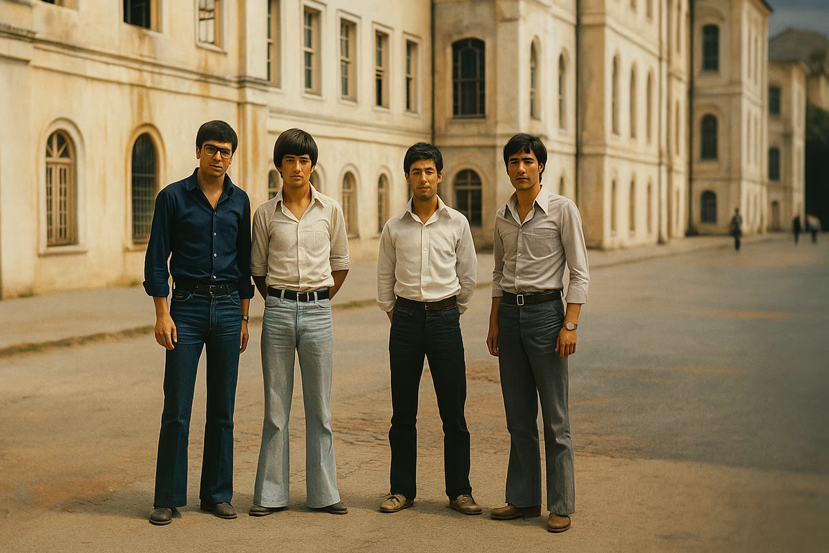 Students in the garden circa 1970