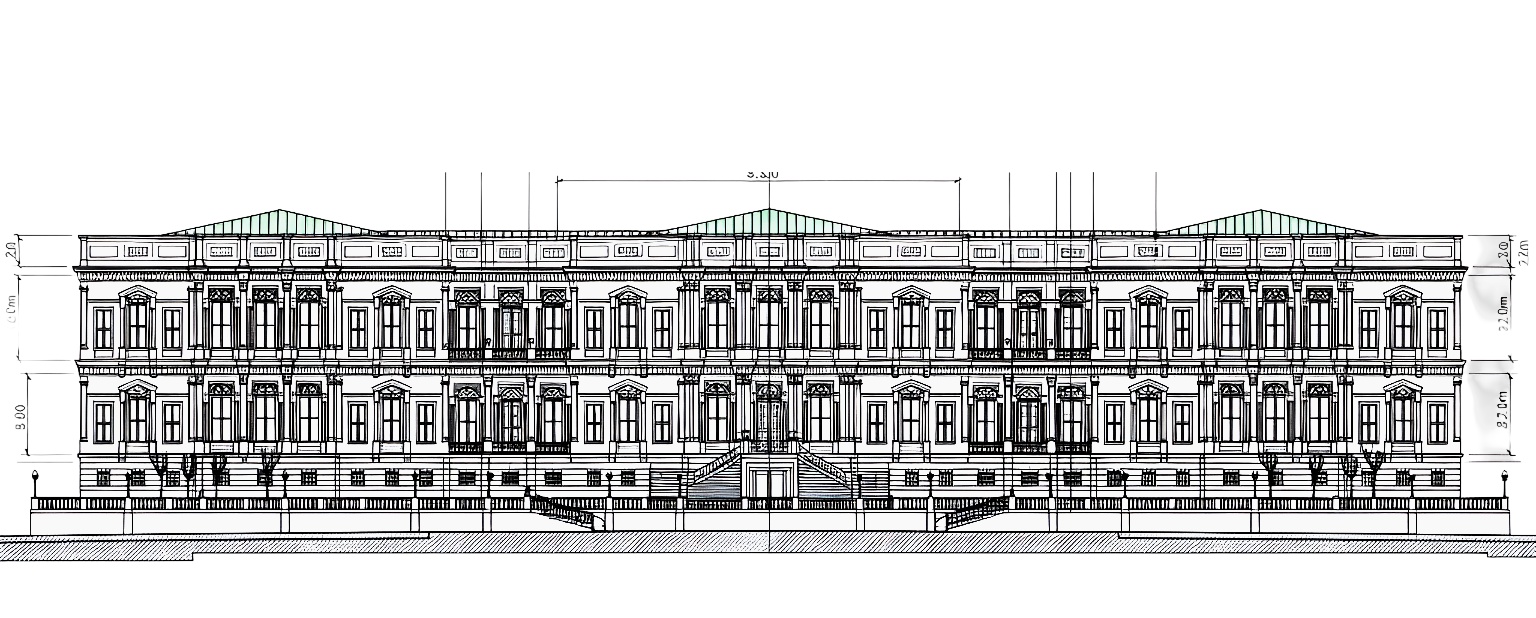 Çırağan Palace architectural blueprint